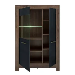 Vaisselier 2 portes Adam Bois et Noir