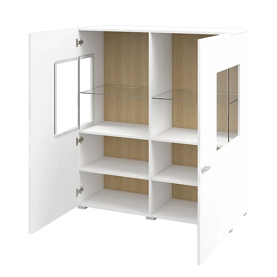 Vaisselier 2 portes Akram Blanc et Bois
