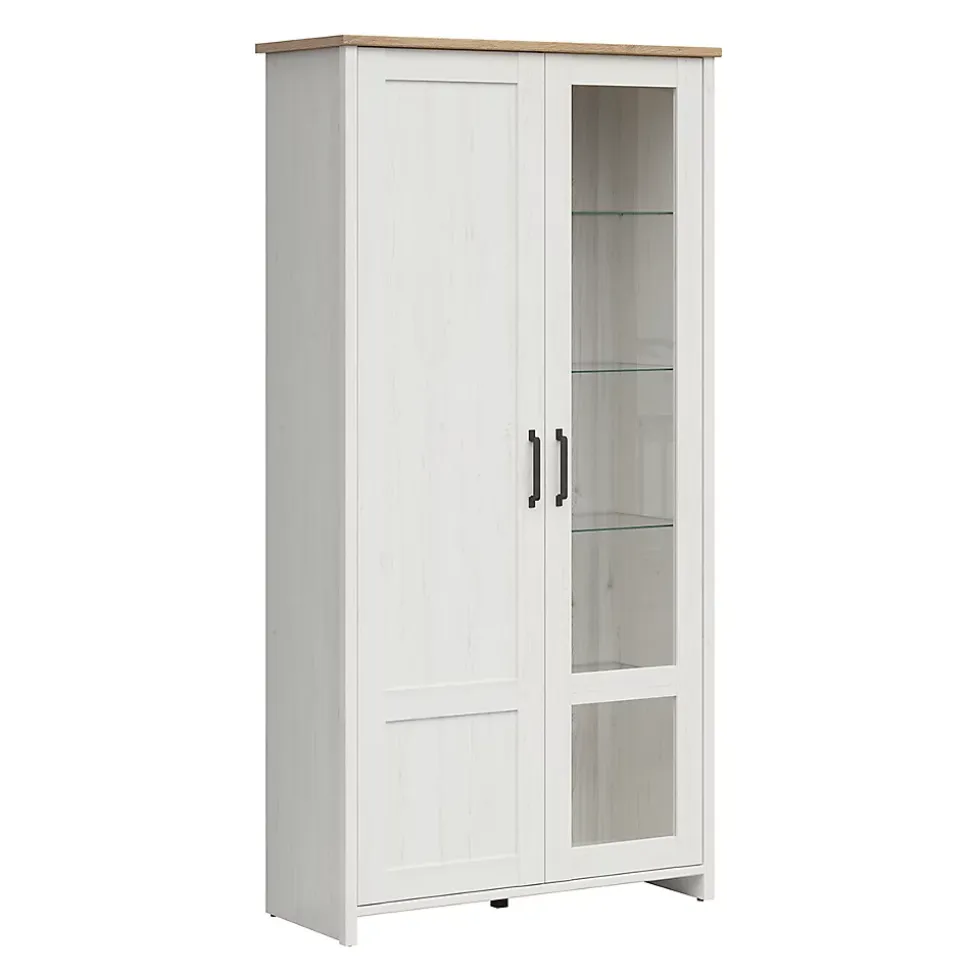 Vaisselier 2 portes Aksel Blanc et Bois