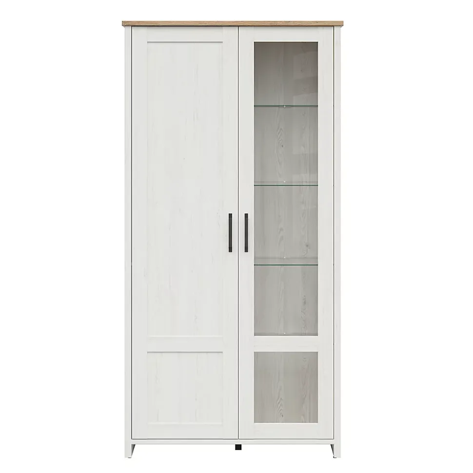 Vaisselier 2 portes Aksel Blanc et Bois