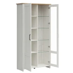 Vaisselier 2 portes Aksel Blanc et Bois