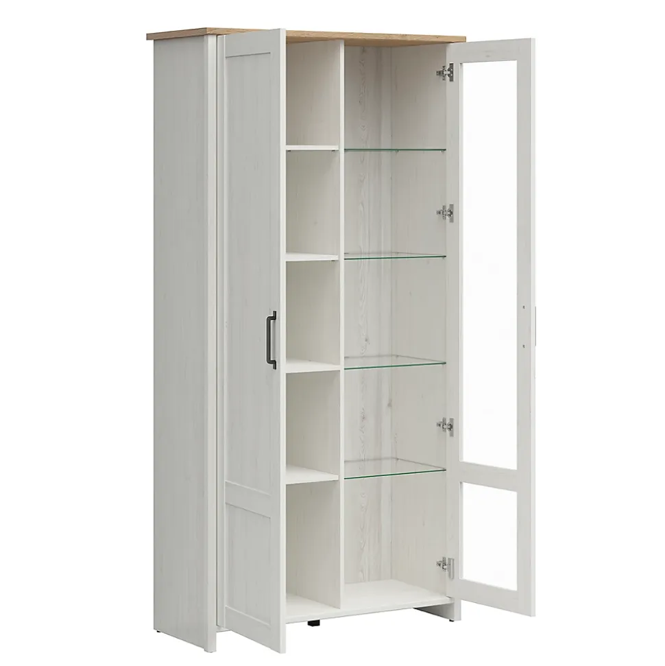 Vaisselier 2 portes Aksel Blanc et Bois