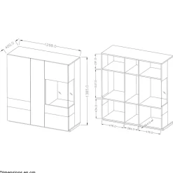 Vaisselier 3 portes Andrea Gris anthracite et Bois