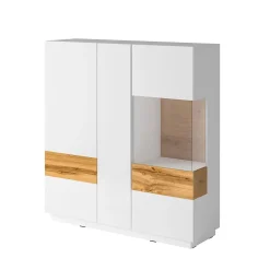 Vaisselier 3 portes Andrea Blanc et Bois