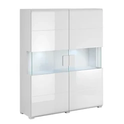 Vaisselier 2 portes avec LED Jules Blanc