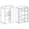 Vaisselier 2 portes avec LED Louis Blanc