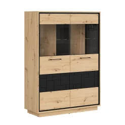 Vaisselier 2 portes Elijah Bois et Noir