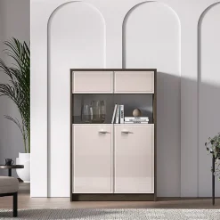 Vaisselier 2 portes Kaius Cachemire et Bois fonce