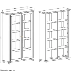 Vaisselier 2 portes Martin Vert et Bois