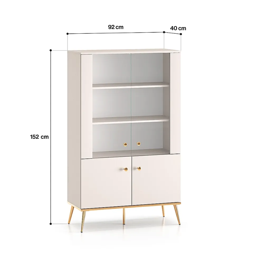 Vaisselier 4 portes Olivia Cachemire et Dore