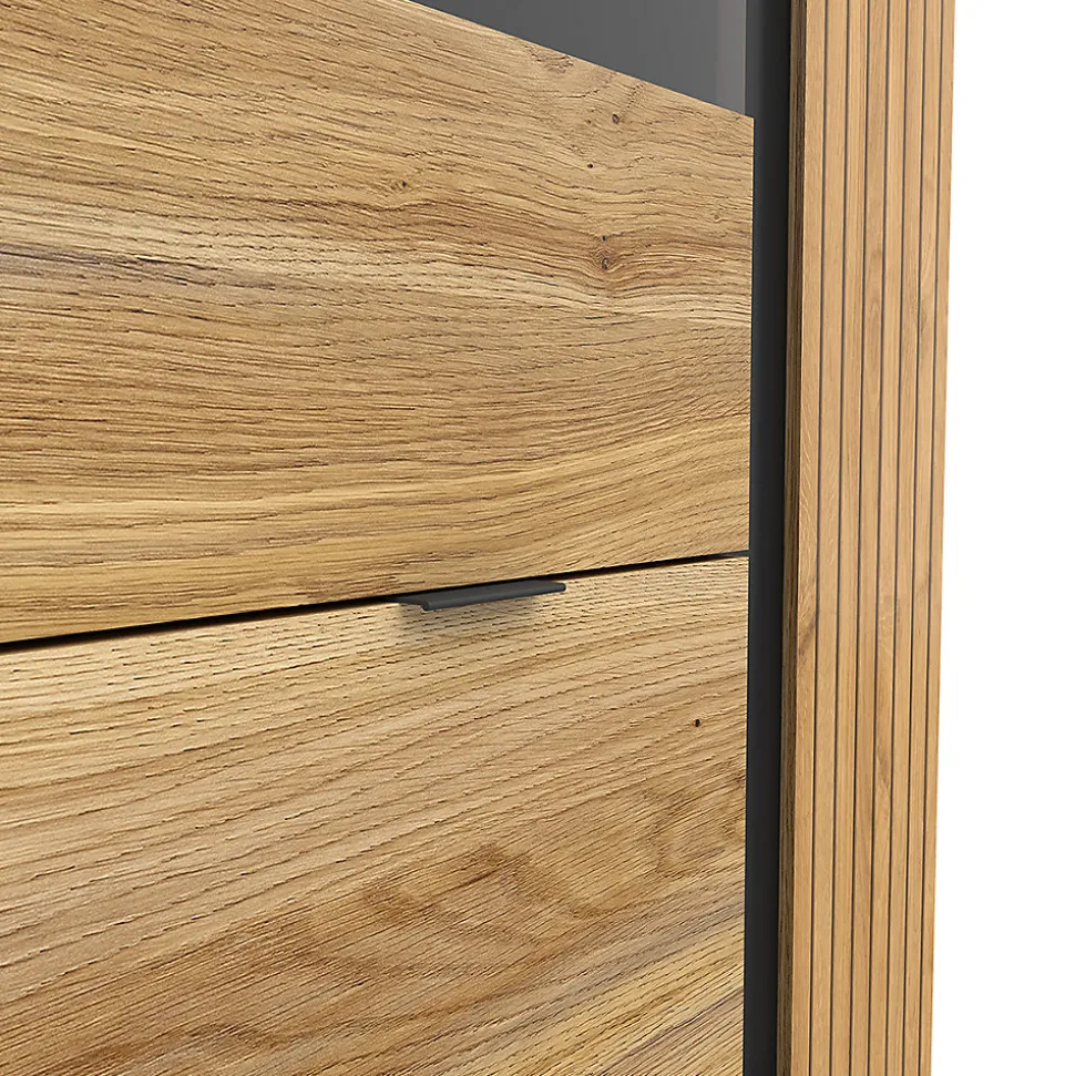 Vaisselier 3 portes Pia Noir et Bois