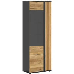 Vaisselier 3 portes Pia Noir et Bois