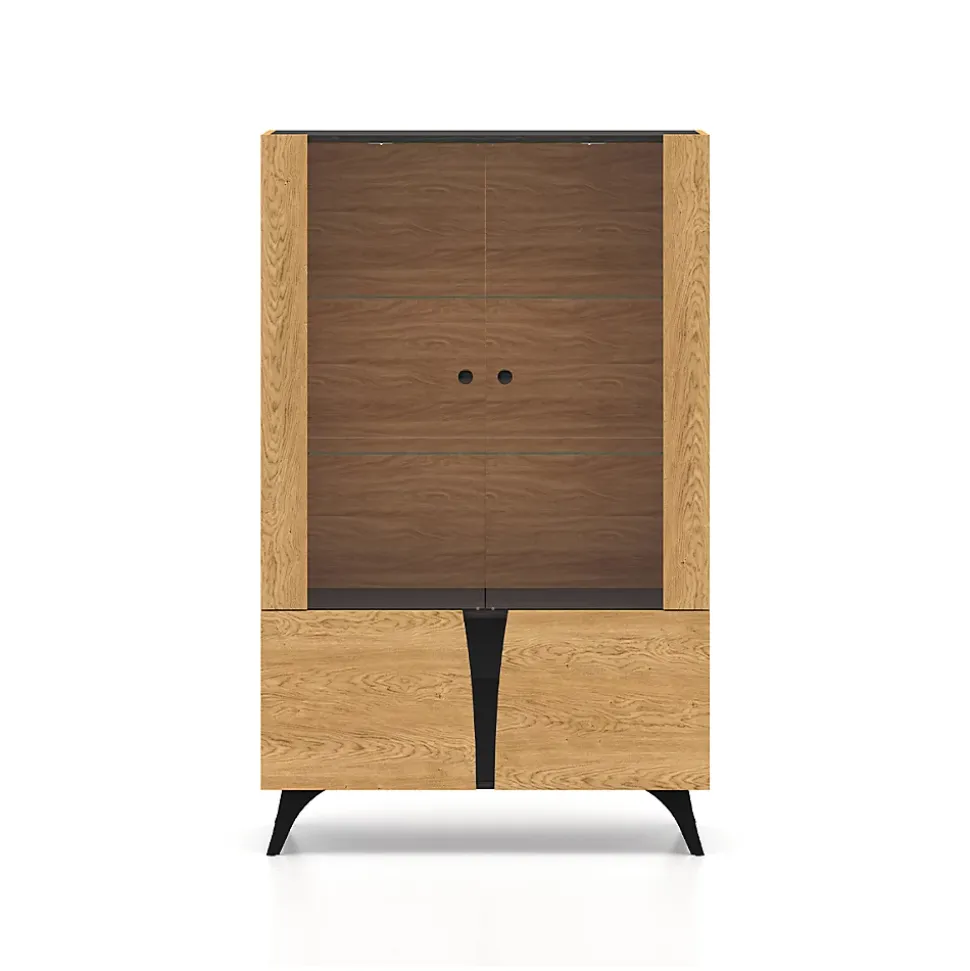 Vaisselier 4 portes Soah Bois et Noir