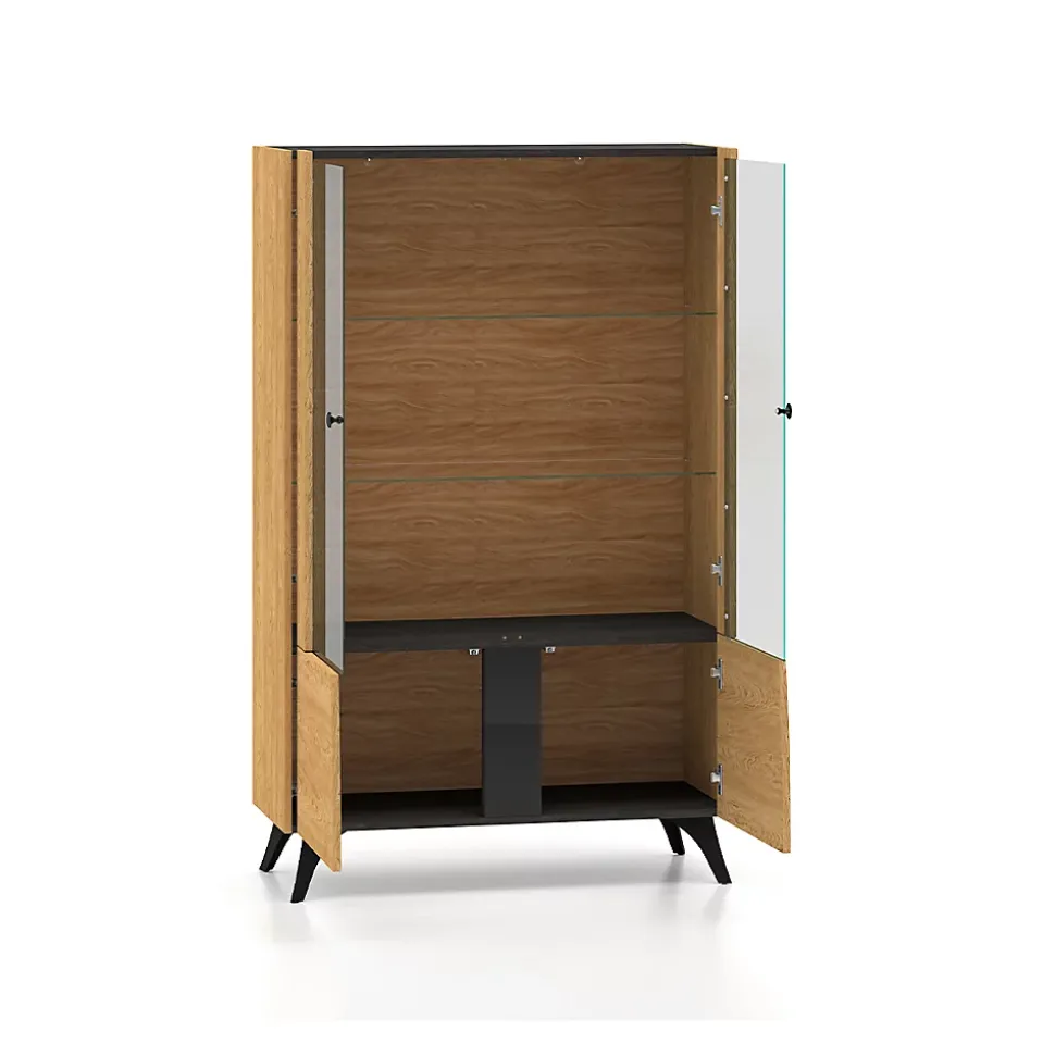 Vaisselier 4 portes Soah Bois et Noir