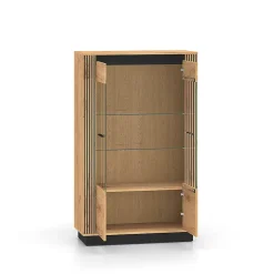 Vaisselier 2 portes Solal Bois et Noir