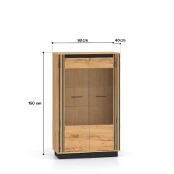 Vaisselier 2 portes Solal Bois et Noir