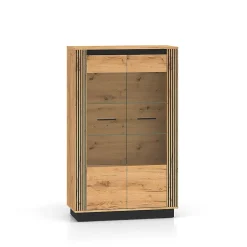 Vaisselier 2 portes Solal Bois et Noir