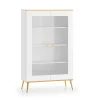 Vaisselier 2 portes Zora Blanc et Dore