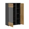 Vaisselier bas 2 portes Pia Noir et Bois