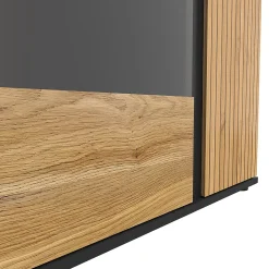 Vaisselier bas 2 portes Pia Noir et Bois