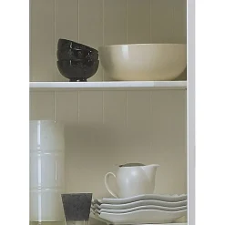 Vaisselier Blanc 4 Portes Coulissantes 2 Tiroirs 5 Niches L 121 H 198.8 P 42.3 cm - L 121 x l 42.3 x H 198.8 cm