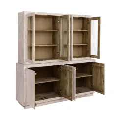 Vaisselier en bois de manguier blanchi Alison