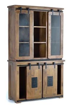 Vaisselier en bois manguier et métal