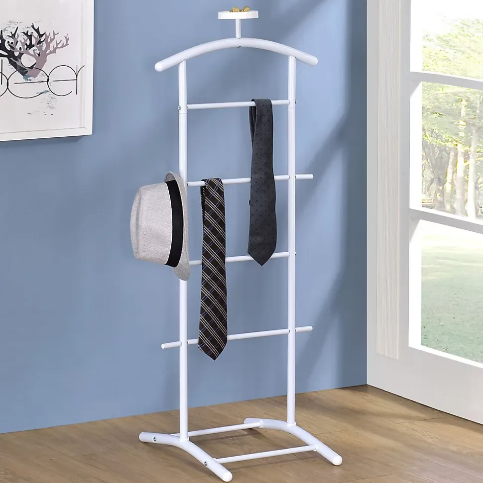 Valet ATRIX, en métal laqué blanc