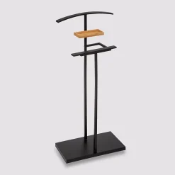 Valet avec vide poche 5Five H. 114,3 cm métal noir et bambou