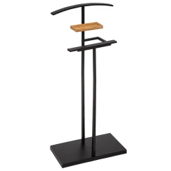 Valet avec vide poche 5Five H. 114,3 cm métal noir et bambou
