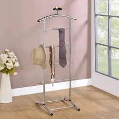 Valet de chambre ATRIX chevalet de nuit portant pour vêtements, structure en métal chromé