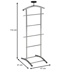 Valet de chambre ATRIX chevalet de nuit portant pour vêtements, structure en métal chromé