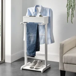 Valet de chambre Lulboll avec boîte ouvrable bois de pin blanc en.casa