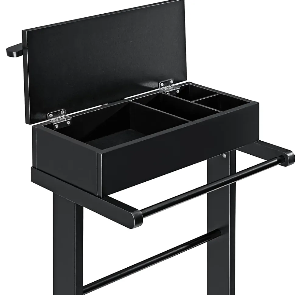 Valet de chambre Lulboll avec boîte ouvrable bois de pin noir en.casa