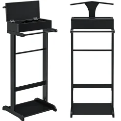 Valet de chambre Lulboll avec boîte ouvrable bois de pin noir en.casa