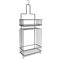 Valet Etagères de douche Chrome 2 Paniers - 20x10x50 cm - LOU