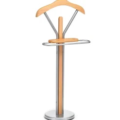 Valet FABIO, en métal laqué et MDF couleur hêtre