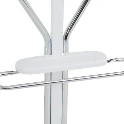 Valet GREGOR, en métal chromé et MDF décor blanc mat