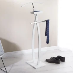 Valet ROBIN, en bois laqué blanc