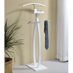 Valet ROBIN, en bois laqué blanc
