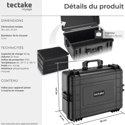 Valise de protection matériel photo en Coque dure robuste noir