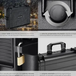 Valise de protection matériel photo en Coque dure robuste noir