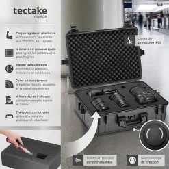 Valise de protection matériel photo en Coque dure robuste noir