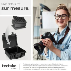 Valise Etanche pour Appareil Photo en coque dure robuste légère noir
