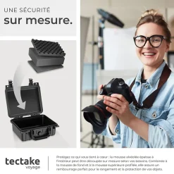 Valise Etanche pour Appareil Photo en coque dure robuste légère noir