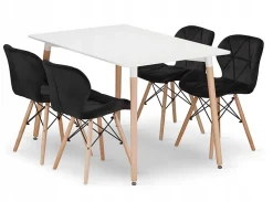 Valora YURO Set de Tables Rectangulaires MDF Hêtre Blanc x4