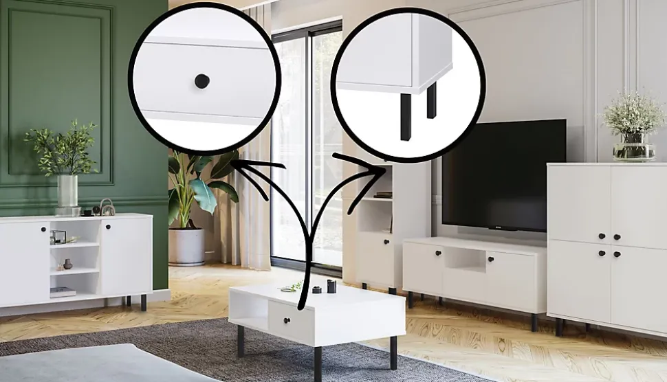 Venus white loft living room display pedestal