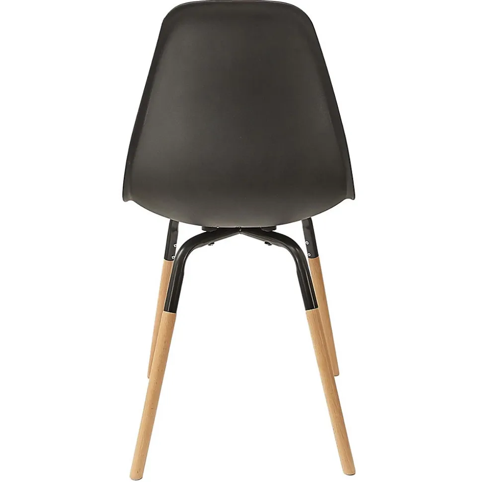 VERANA - Ensemble Table en Verre + 4 Chaises PP Noir