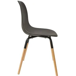 VERANA - Ensemble Table en Verre + 4 Chaises PP Noir