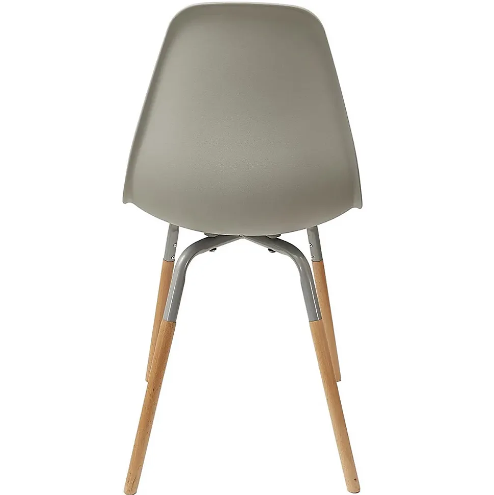 VERANA - Ensemble Table en Verre + 4 Chaises PP Gris